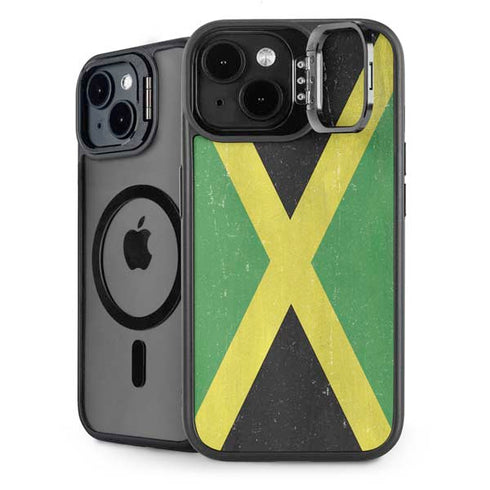 Jamaica Flag Distressed iPhone 14 Kickstand Case